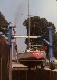 Scarlet Fever - The name has been removed from stern - (the owner had originally planned to change the name to "Bold One".)