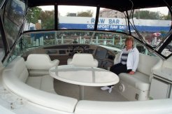 View of the fly-bridge, with wet bar, and ice maker to starboard - living right