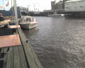 on arrival in Amsterdam -- This photo was taken at a bistro on the banks of one of the canals, after first exiting the train station - getting a bite to eat before heading for the center of town.